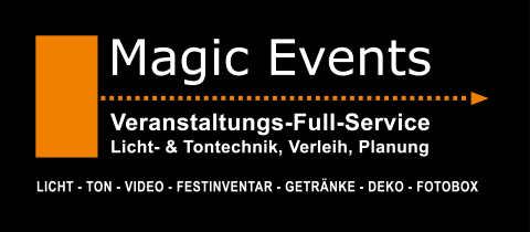 Magic Events | Veranstaltungs- & Verleihservice, Technik · Verleih · Zelte Zwiefalten & Langenau, Logo