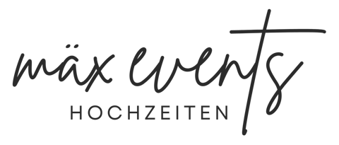 Mäx Events - Deko, Eventtechnik und Hochzeits-DJ, Brautstrauß · Deko · Hussen Blaustein, Logo