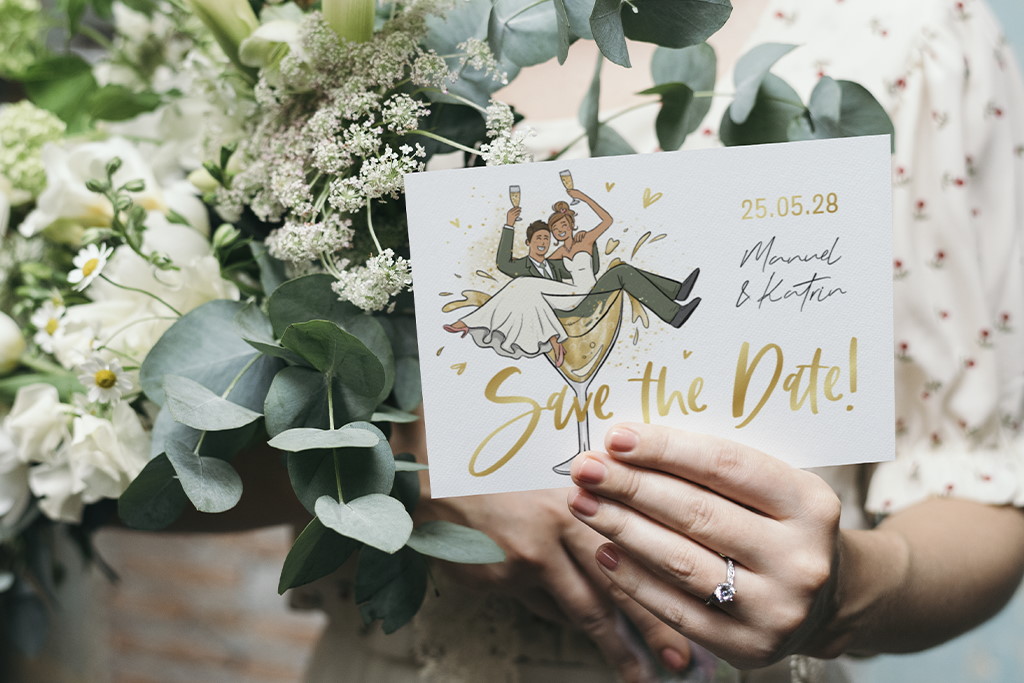 Witzige Save the Date Karte